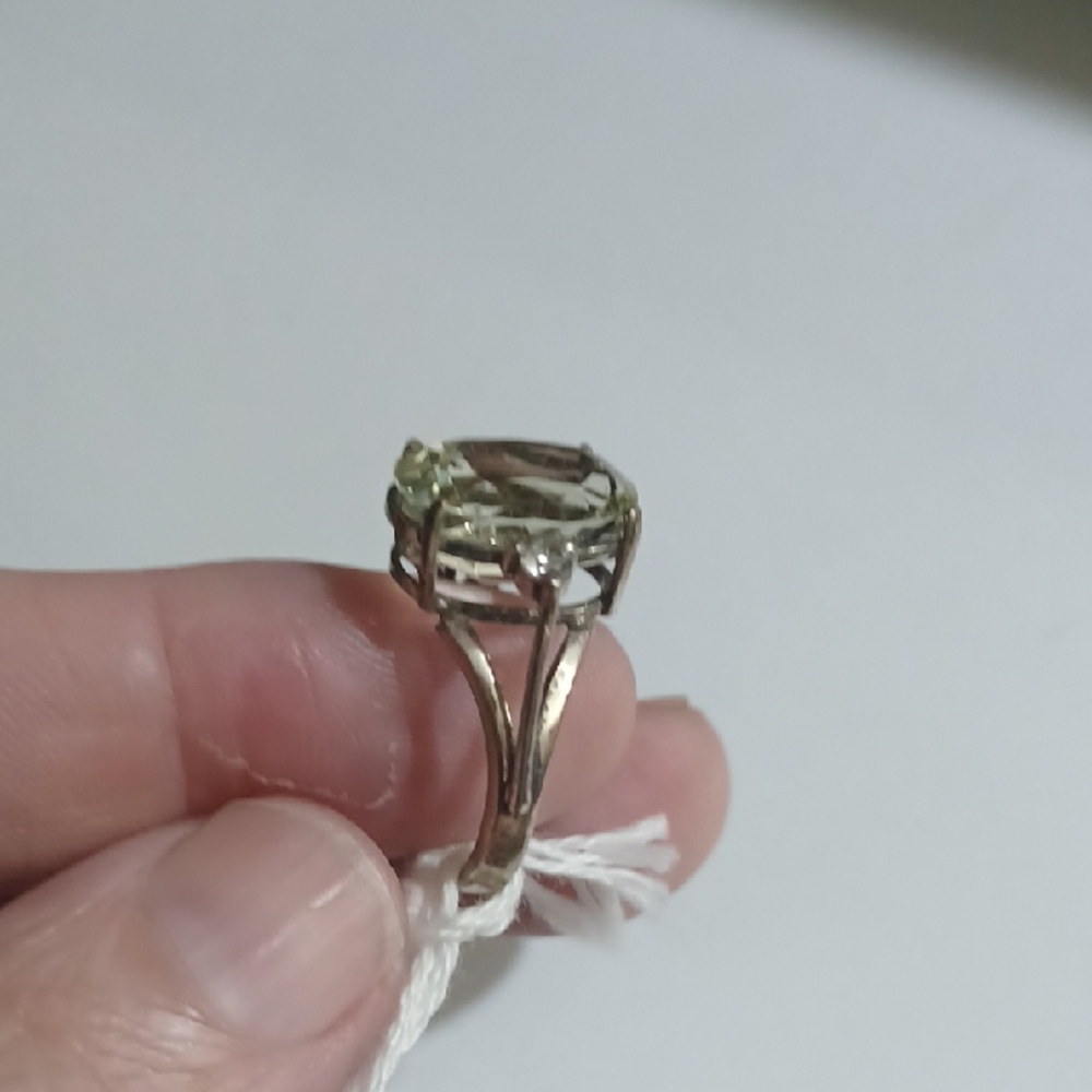 Natural Untreated Elegant Sterlimg Silver Heliodor Gemstone Ring - Picture 2 of 5